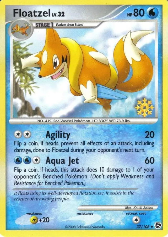 Great Encounters Floatzel [Snowflake-Stamp] Pokémon card